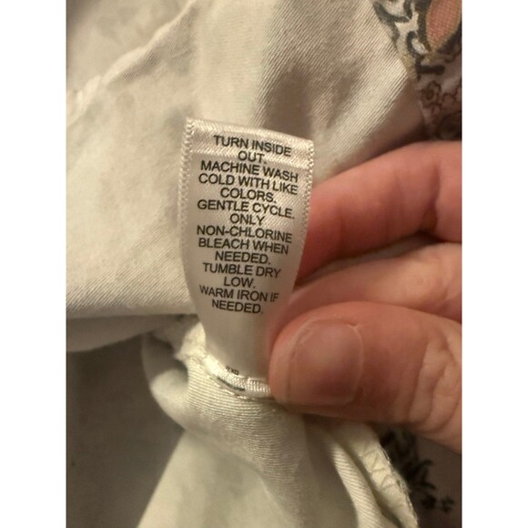 Cato Abstract Floral 22/24W Plus Size White Cotton Button Up Bohemian Jacket - Picture 6 of 6